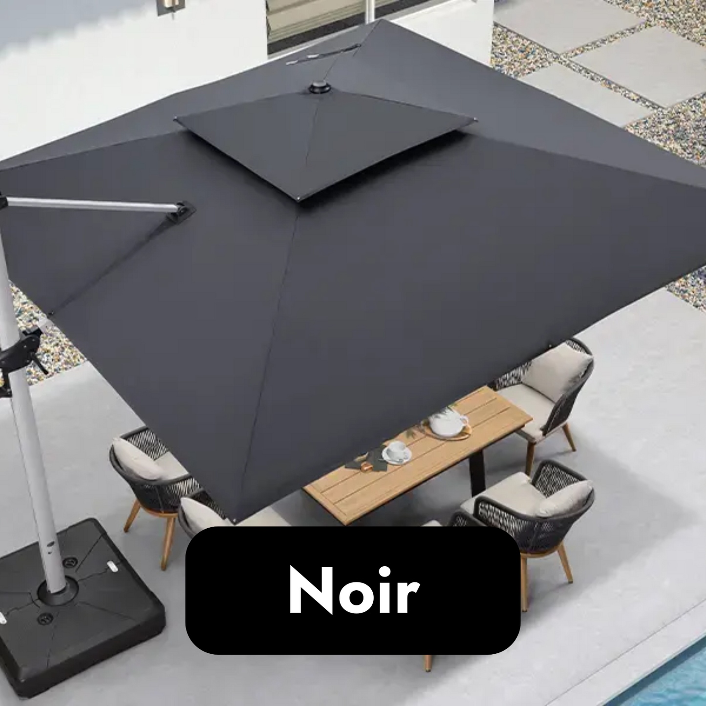 SolunaGlow™ Parasol LED solaire déporté