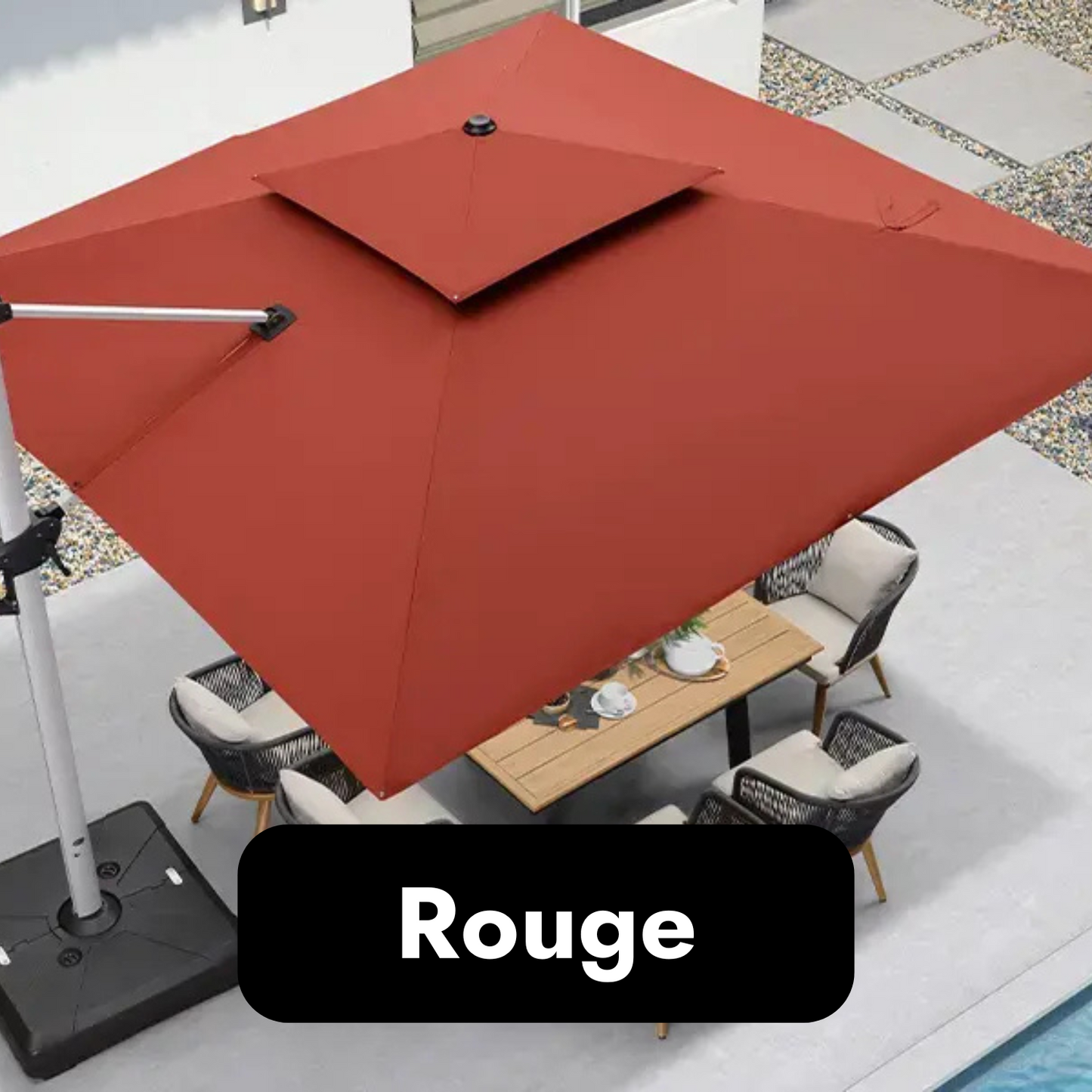 SolunaGlow™ Parasol LED solaire déporté